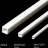 TAMIYA 70261 Kunststoff Vierkant-Rohrprofil weiß | 3 x 3 x 400 mm | 5 Stück | Modellbau-Zubehör