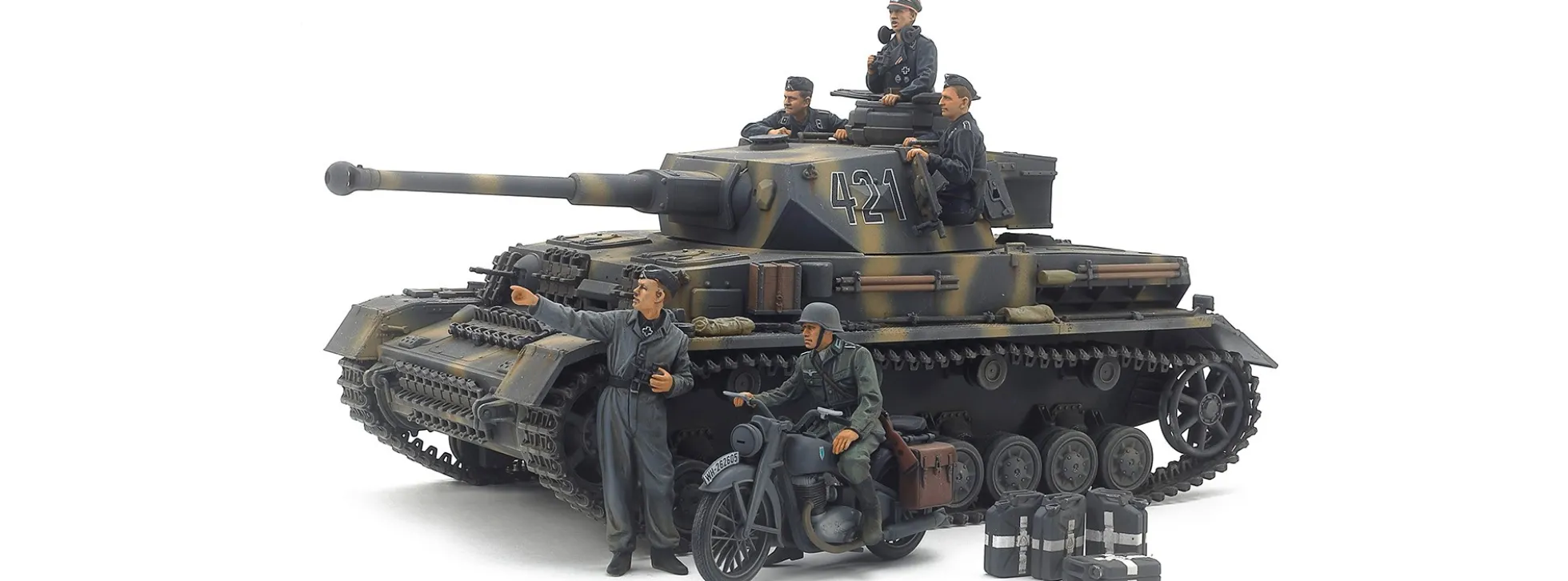 TAMIYA 25209 PzKpfw. IV Ausf. G mit Kraftrad | Panzer Bausatz 1:35