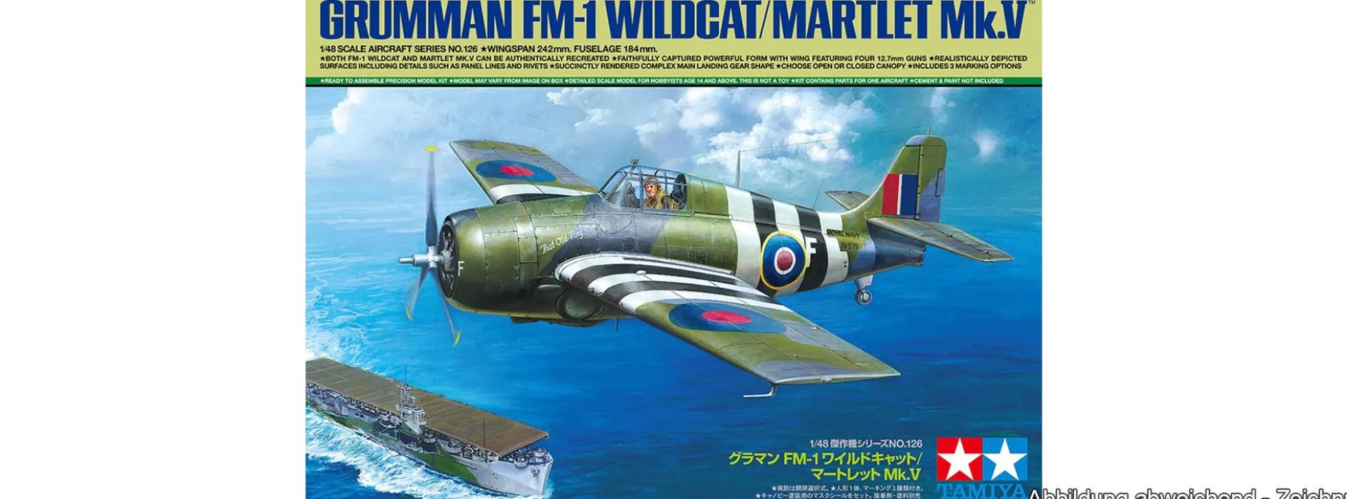 TAMIYA 61126 US Grumman FM-1 Wildcat/Martlet Mk.V | Flugzeug Bausatz 1:48