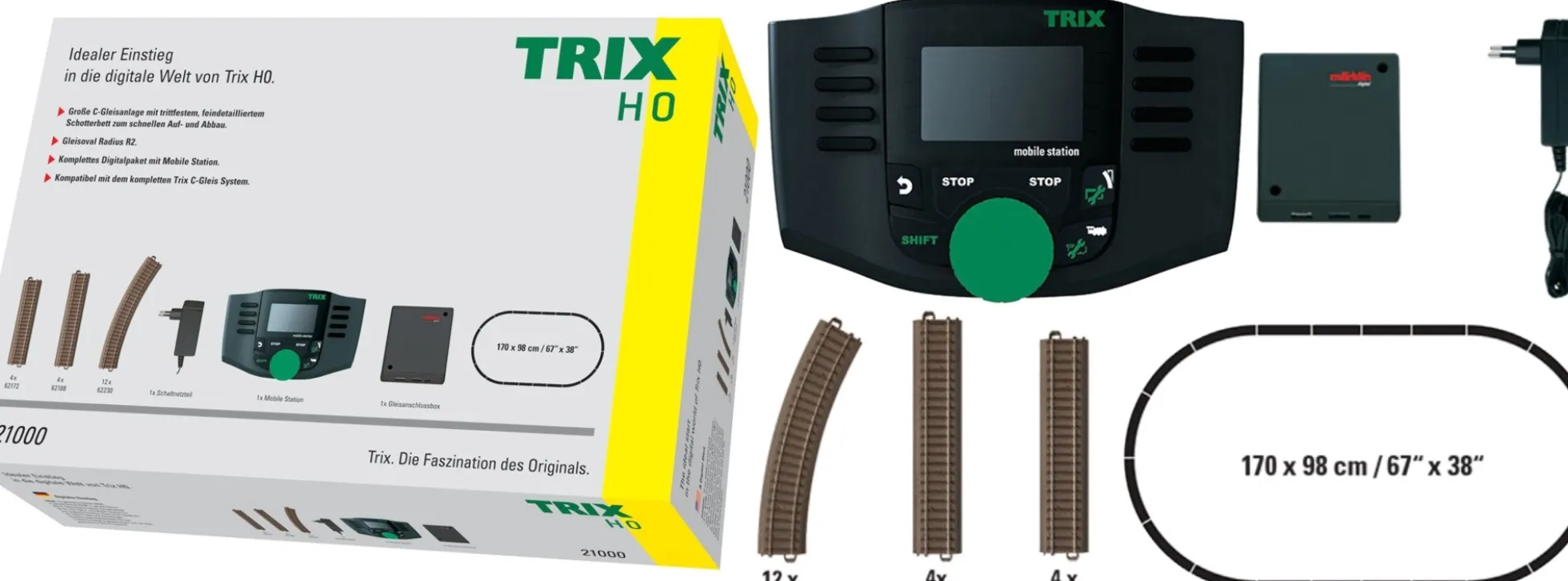 TRIX 21000 Digitaler Einstieg Set mit MS2 + Gleisoval | Spur H0