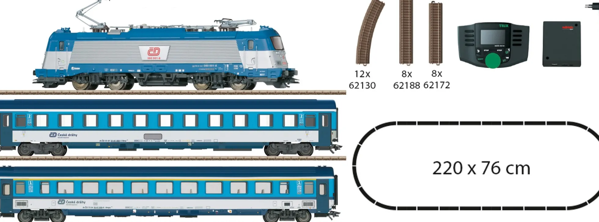 TRIX 21505 Digital-Startpackung BR 380 mit Personenzug CD | DCC/mfx Sound | Spur H0