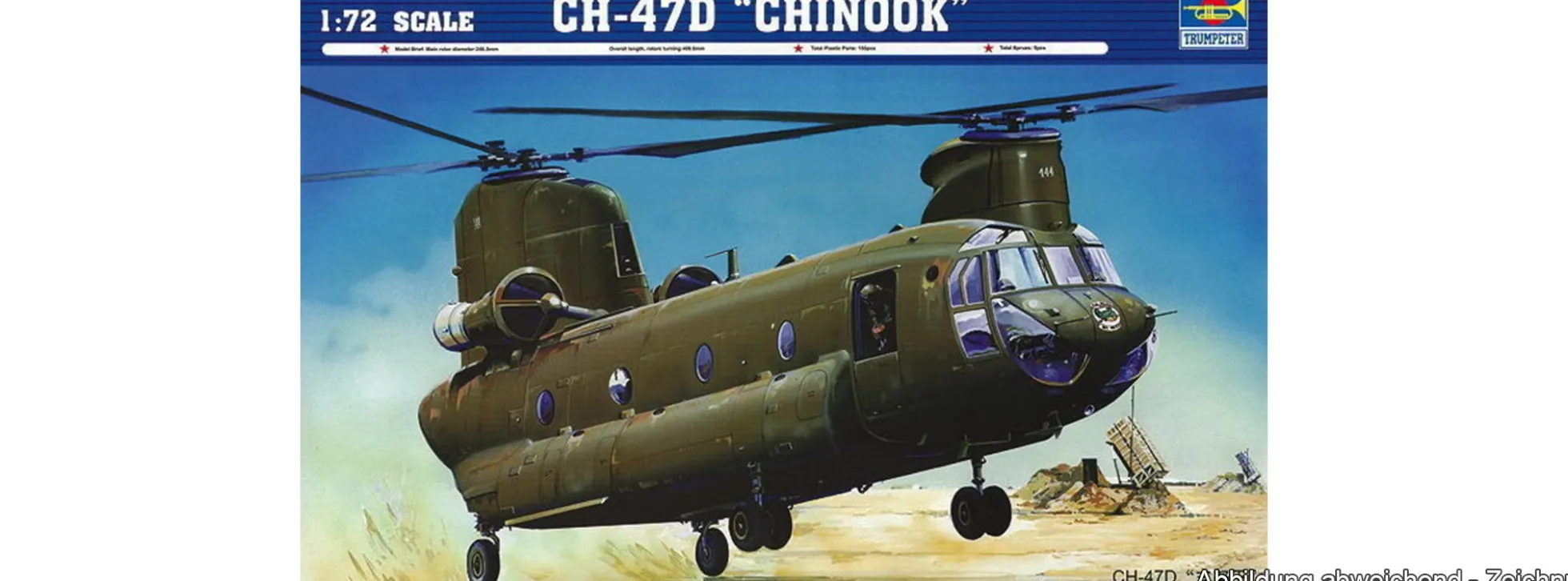 TRUMPETER 01622 Boeing CH-47D Chinook | Hubschrauber Bausatz 1:72