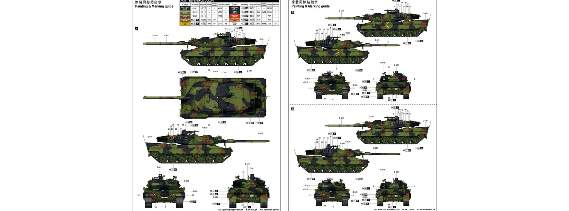 TRUMPETER 00966 Deutscher Kampfpanzer Leopard 2A6 | Panzer Bausatz 1:16