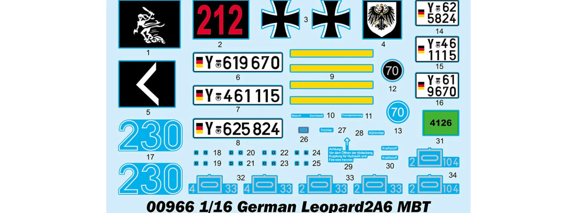 TRUMPETER 00966 Deutscher Kampfpanzer Leopard 2A6 | Panzer Bausatz 1:16