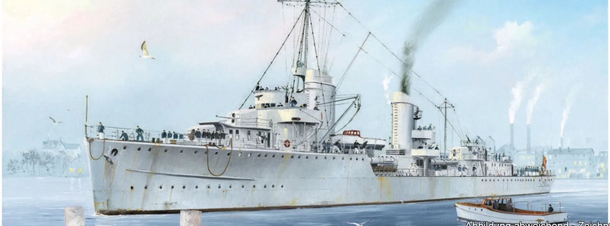 TRUMPETER 05793 Deutscher Zerstörer Z-7 1942 | Schiff Bausatz 1:700
