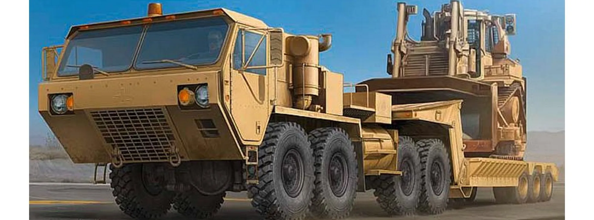 TRUMPETER 01055 M983A2 HEMTT mit M870A1 Anhänger | Militär Bausatz 1:35