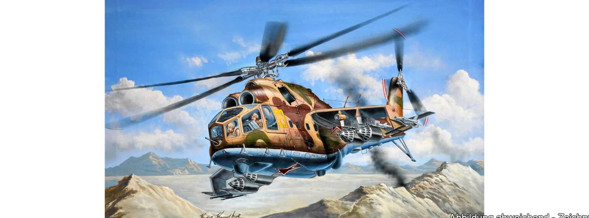 TRUMPETER 05828 Mil Mi-24A Hind-B | Hubschrauber Bausatz 1:48