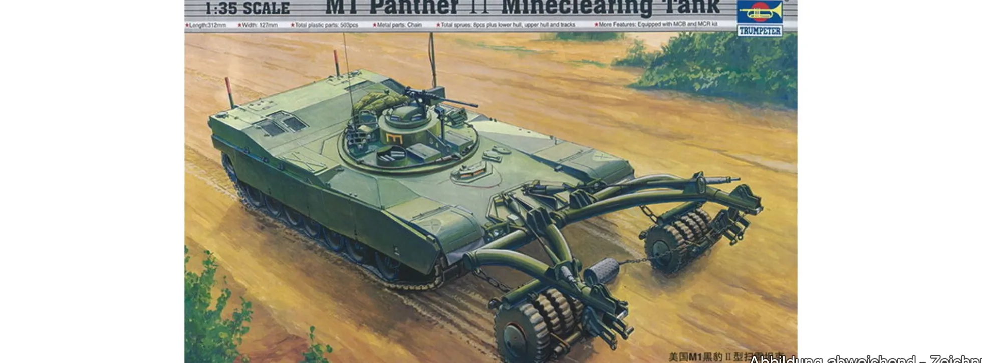 TRUMPETER 00346 M1 Panther II Minenräumer | Panzer Bausatz 1:35