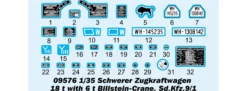 TRUMPETER 09576 Schwerer Zugkraftwagen 18 t mit Kran | Militär Bausatz 1:35