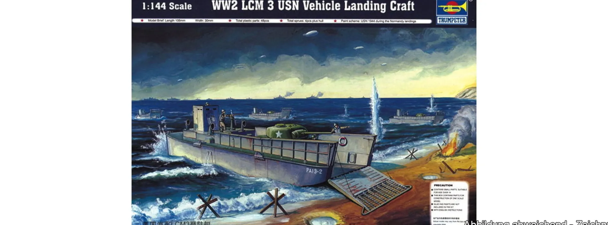 TRUMPETER 00102 US Landungsboot LCM 3 | Schiff Bausatz 1:144