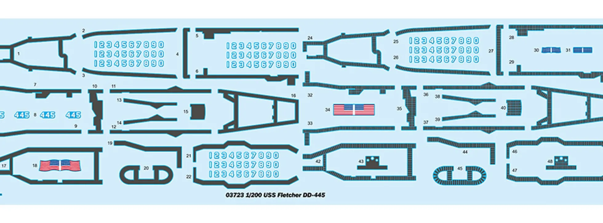 TRUMPETER 03723 USS Fletcher DD-445 | Schiff Bausatz 1:200