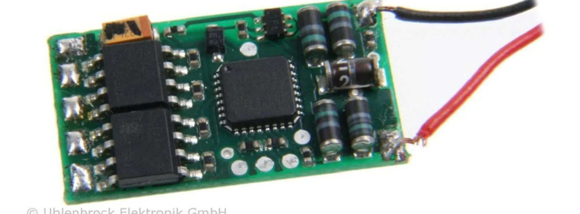 Uhlenbrock 76800 Funktionsdecoder mit Lötanschlüssen | 20 x 12 x 2,2 mm | DCC/MM | Spur H0