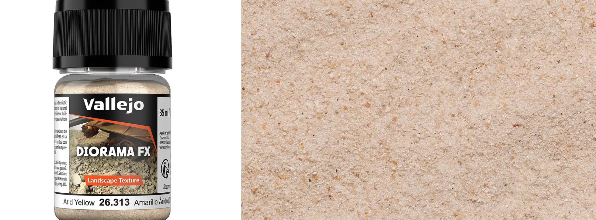 VALLEJO 26.313 DIORAMA FX Trockenes Gelb 0,1 - 0,6 mm | Inhalt 35 ml | Texturfarbe