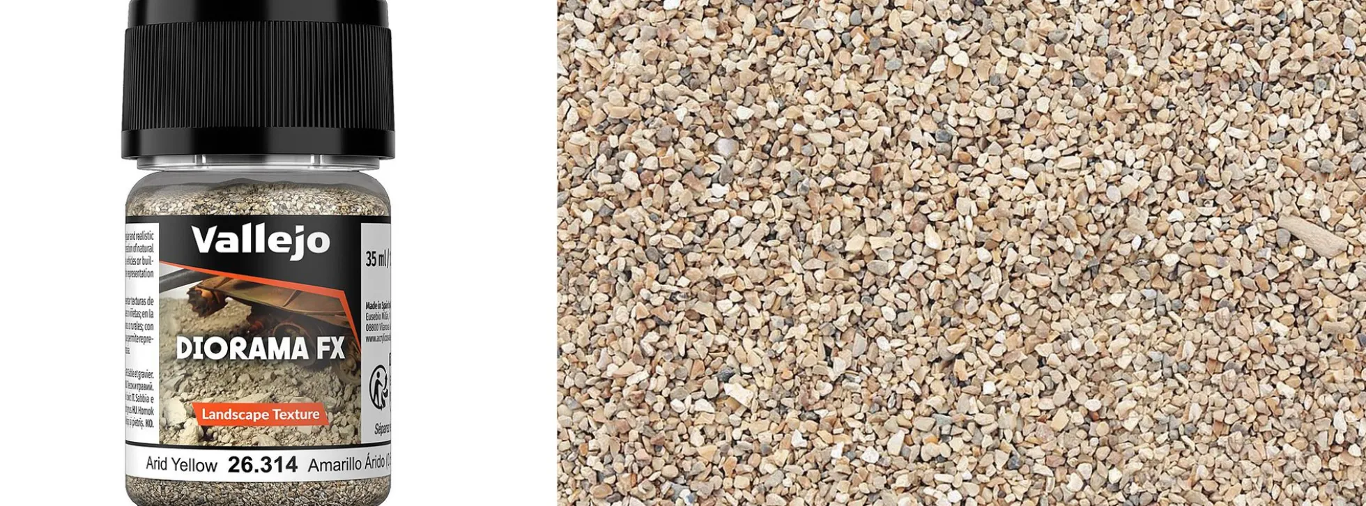 VALLEJO 26.314 DIORAMA FX Trockenes Gelb 0,5 - 2,0 mm | Inhalt 35 ml | Texturfarbe