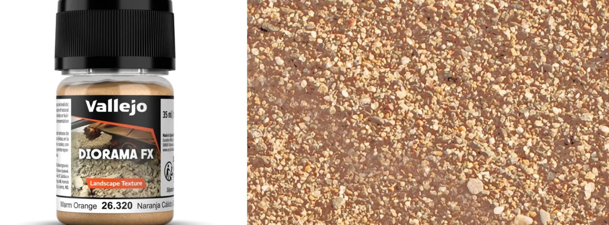 VALLEJO 26.320 DIORAMA FX Warmes Orange 0,1 - 1,0 mm | Inhalt 35 ml | Texturfarbe