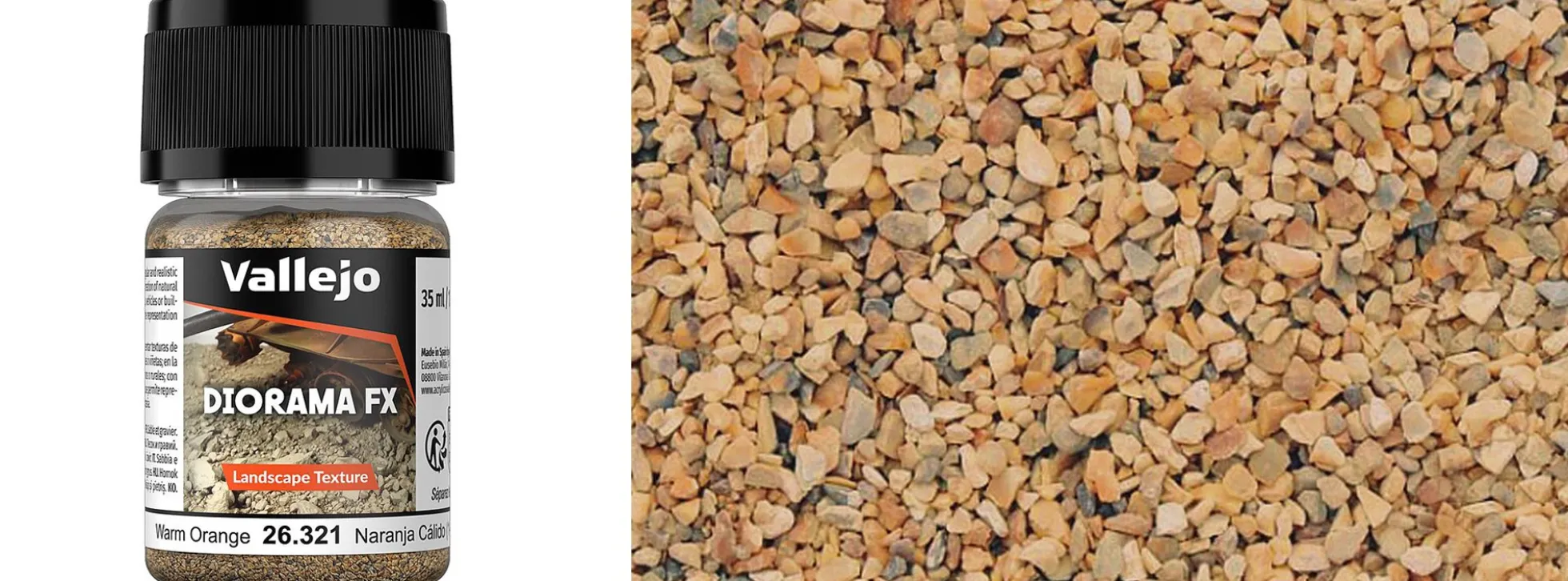 VALLEJO 26.321 DIORAMA FX Warmes Orange 1,0 - 2,0 mm | Inhalt 35 ml | Texturfarbe