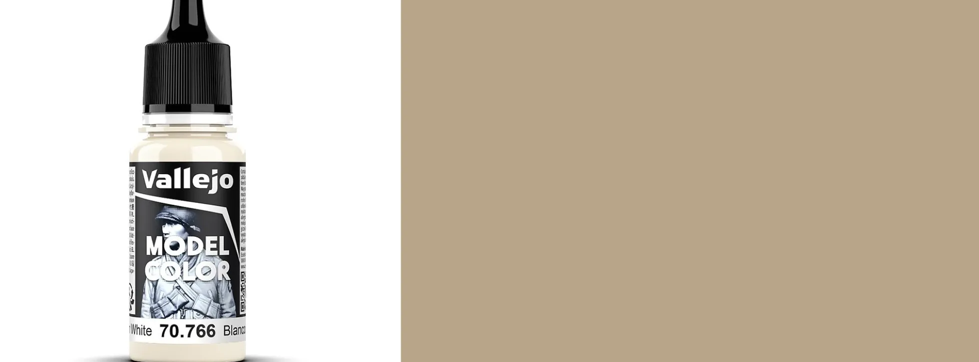 VALLEJO 70.766 Model Color Cremeweiß | Inhalt 18 ml | Streichfarbe