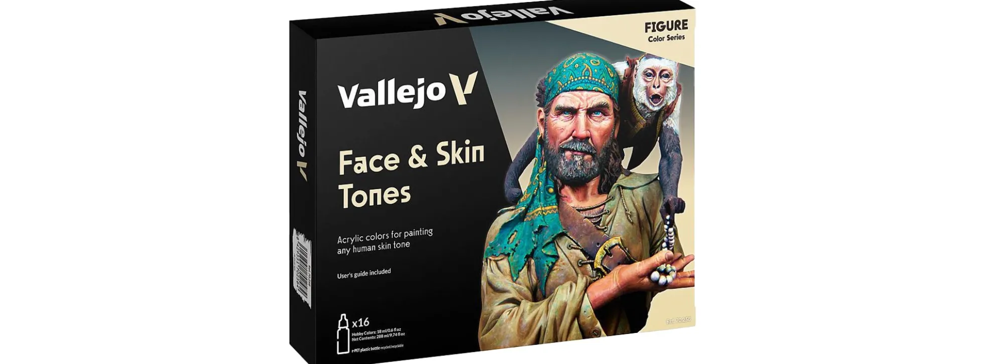VALLEJO 70.258 Model Color Farb-Set Gesicht- und Haut-Töne | Inhalt 16 x 18 ml | Streichfarben