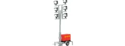 Viessmann 1344 Feuerwehr Leuchtgiraffe auf Anhänger Spur H0
