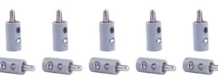 Viessmann 6876 Querlochstecker | 2,5 mm - alte Generation | Grau | 10 Stück