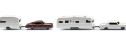 WIKING 092211 Chevrolet Malibu und Opel Rekord Wohnwagengespann | Modellautos 1:160