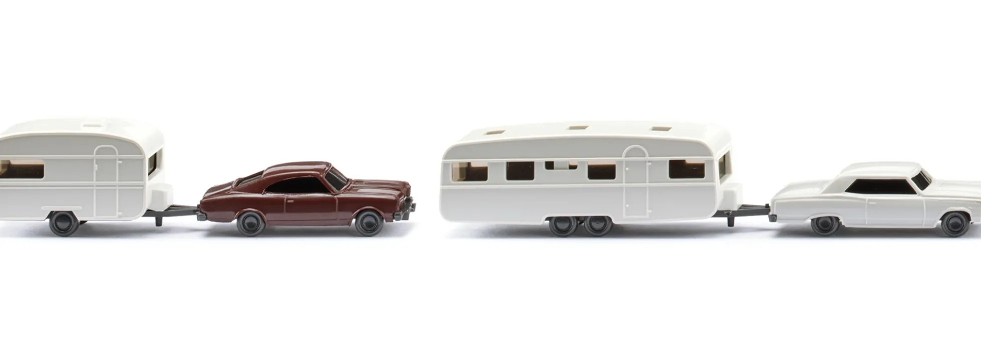 WIKING 092211 Chevrolet Malibu und Opel Rekord Wohnwagengespann | Modellautos 1:160