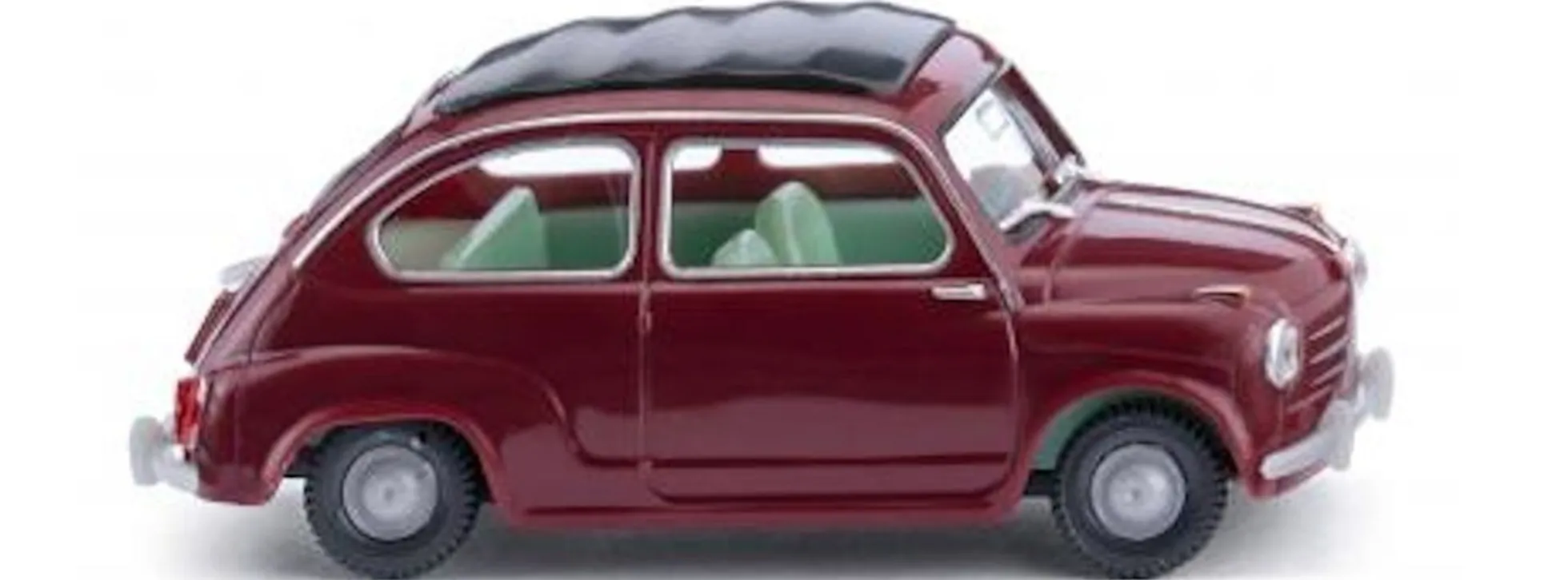 WIKING 009908 Fiat 600 mit geschlossenem Stoffverdeck weinrot Automodell 1:87