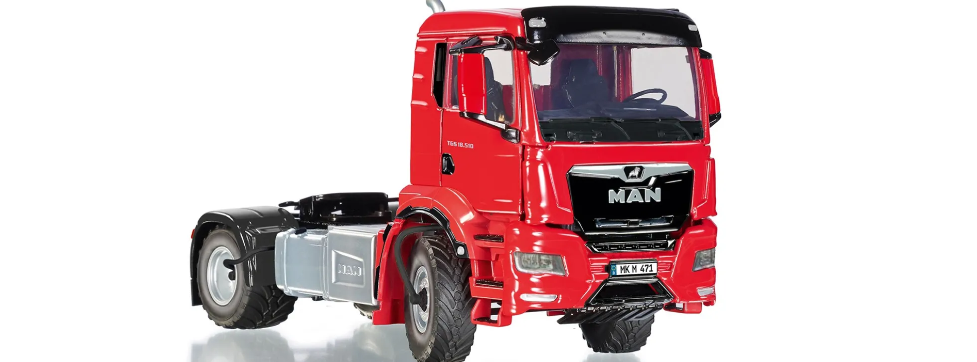 WIKING 077653 MAN TGS 4x4 2-Achs Zugmaschine rot | LKW-Modell 1:32