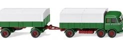 WIKING 042905 MB LP 333 Pritschenhängerzug grasgrün | LKW-Modell 1:87