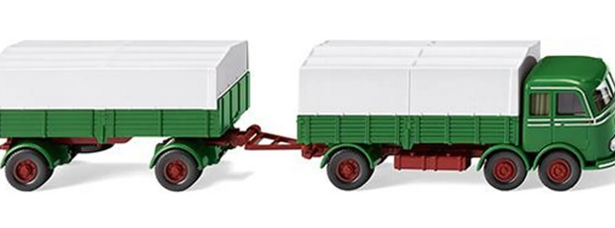 WIKING 042905 MB LP 333 Pritschenhängerzug grasgrün | LKW-Modell 1:87