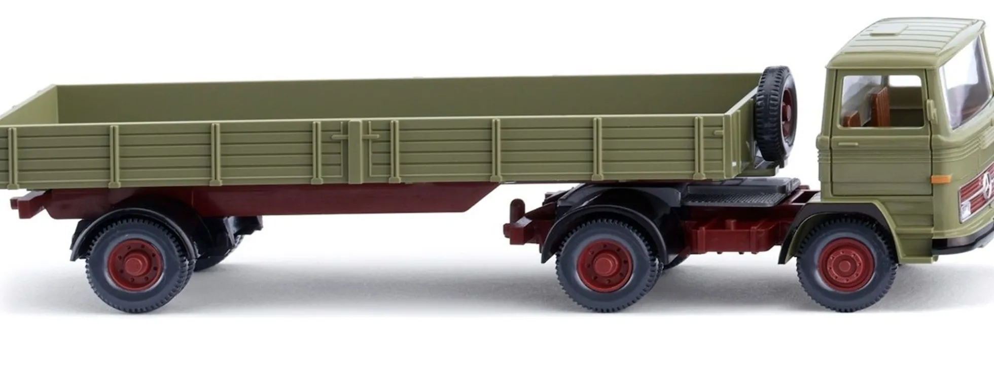 WIKING 051003 Mercedes-Benz Pritschensattelzug schilfgrün LKW-Modell 1:87