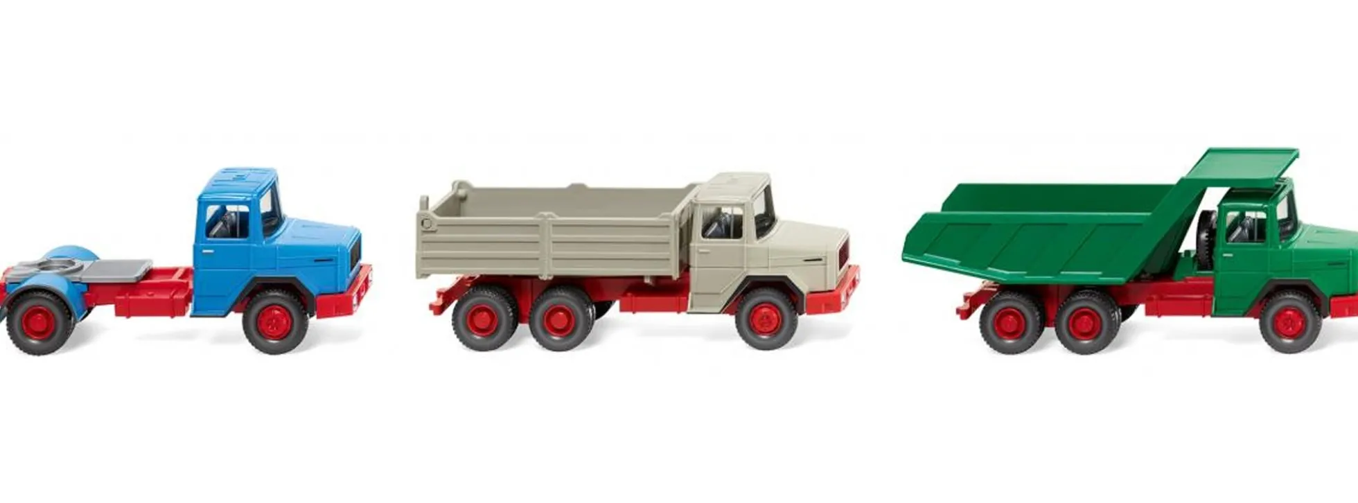 WIKING 099099 Set Magirus Baubullen | 3 Stück | Modell-LKW 1:87