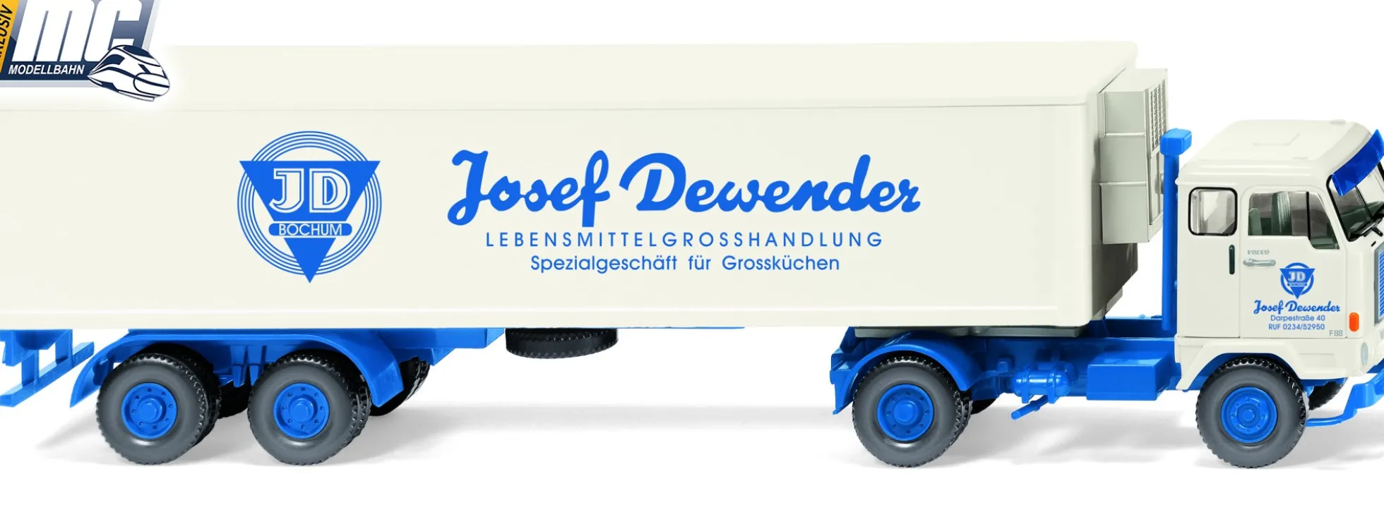 WIKING 052852 Volvo F88 Kühlkoffersattelzug | Josef Dewender | MC-Vedes | LKW-Modell 1:87
