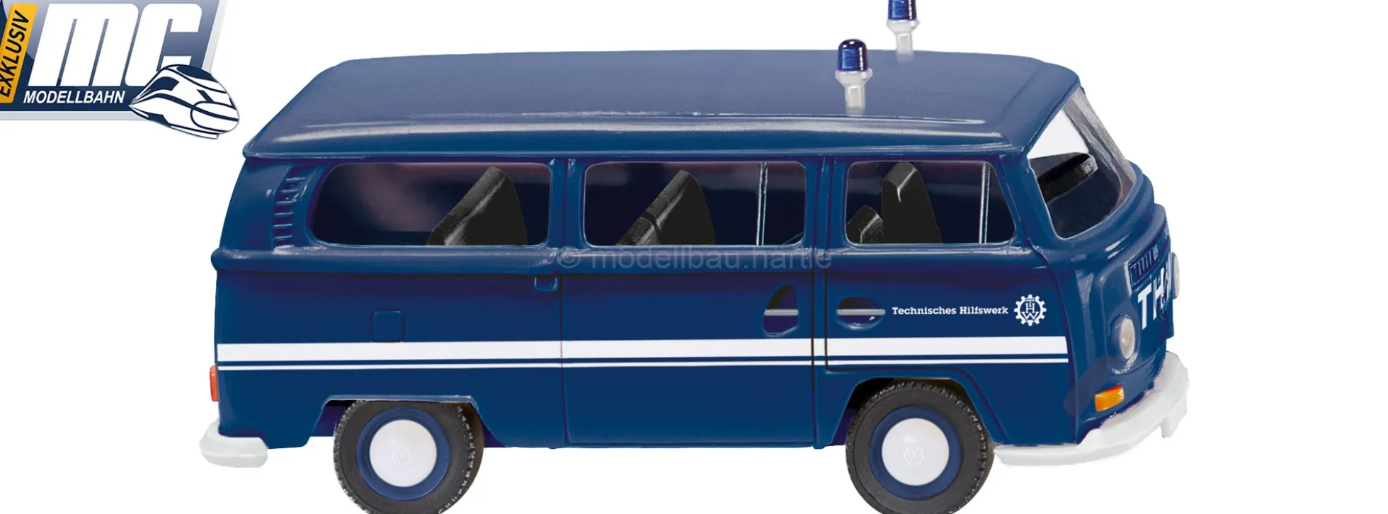 WIKING 831501 VW T2 Bus THW mit Blaulicht | MC-Vedes | Blaulichtmodell 1:87