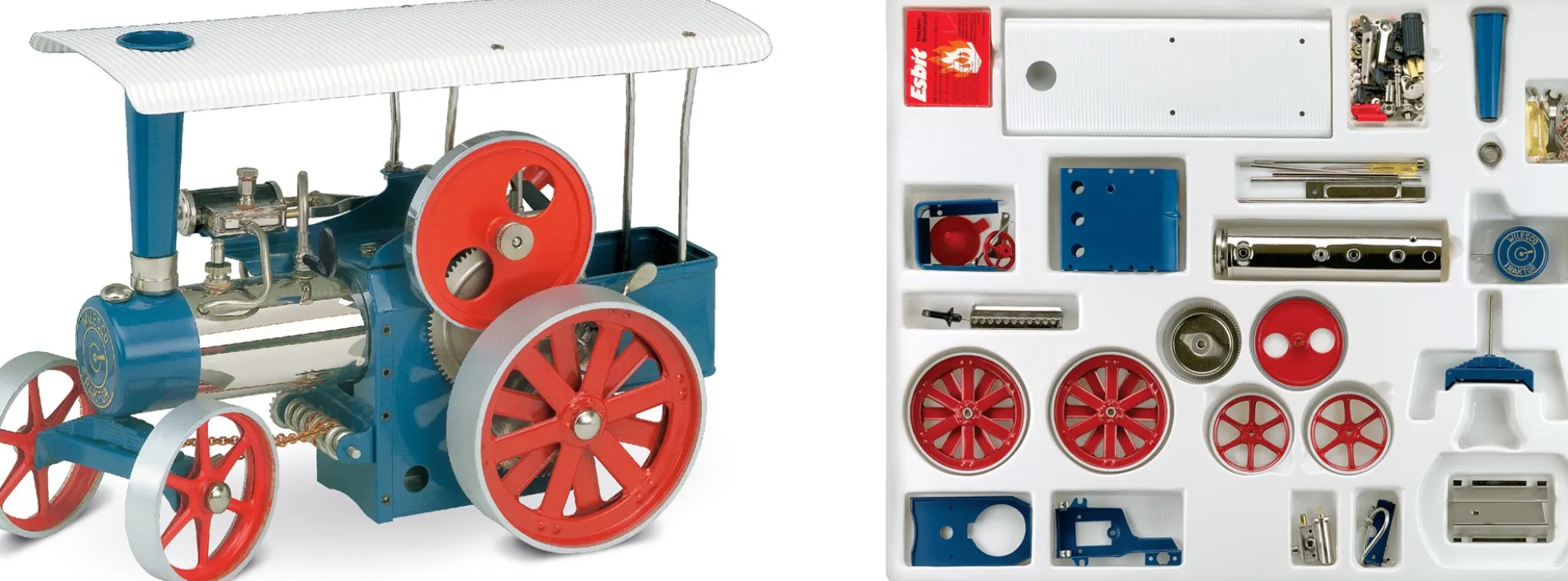 Wilesco 00415 Dampftraktor D415 | Modell rot/blau | Bausatz