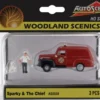 WOODLAND-SCENICS WAS5559 Brandmeister und Sparky im Dienst | Blaulichtmodell 1:87