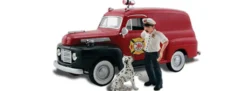 WOODLAND-SCENICS WAS5559 Brandmeister und Sparky im Dienst | Blaulichtmodell 1:87