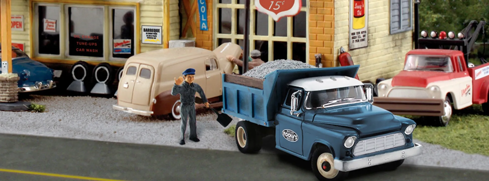 WOODLAND-SCENICS WAS5550 Rockys Straßenbaubetrieb | Baumaschinen-Modell 1:87
